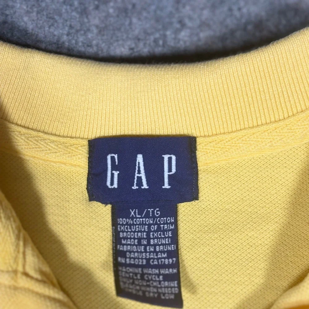 GAP Polo Shirt Boys XL Yellow Short‎ Sleeve Cotton Pique Classic Preppy Top VTG